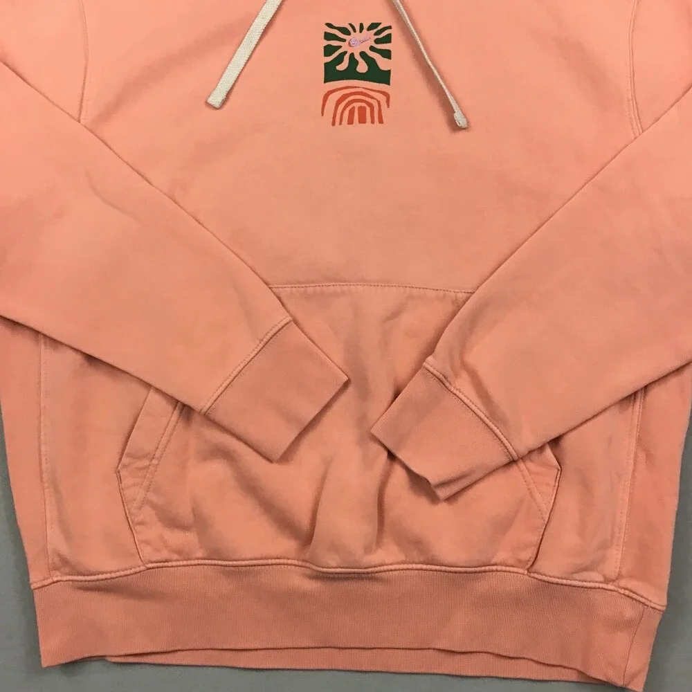 Nike Hoodie Men Medium Coral Graphic Club Fleece Essential Pullover Sweatshirt M